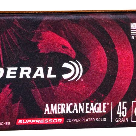 Federal AE22SUP1 American Eagle Suppressor 22LR 45gr Copper Plated Round Nose 50 Per Box/100 Case