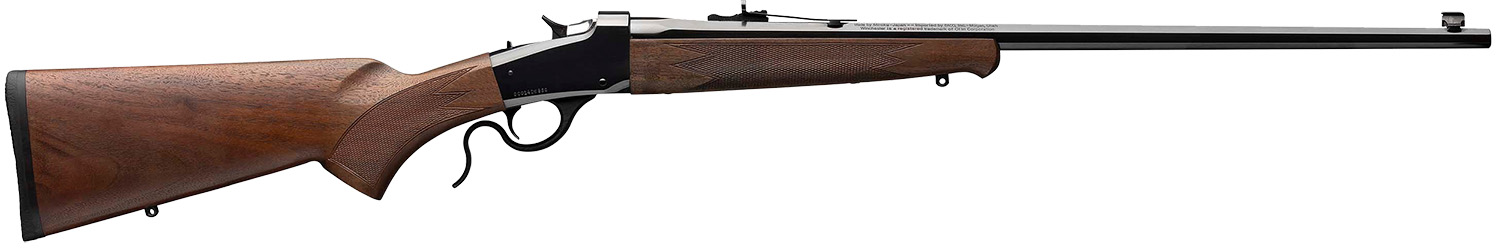 Winchester Guns 524100186 Model 1885 Low Wall Hunter 17 WSM 1rd 24" Octagon Barrel Brushed Polish Blued Rec Satin Walnut Fixed Pistol Grip Stock Right Hand (Full Size)