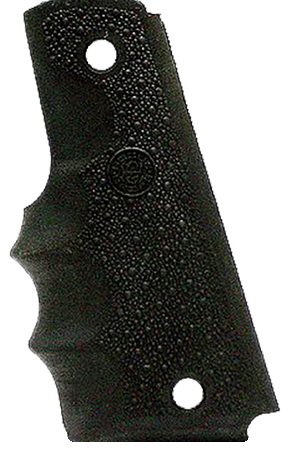 Hogue 45000 OverMolded Grip Cobblestone Black Rubber with Finger Grooves for 1911 Government