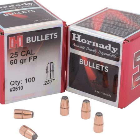Hornady 2510 Traditional Varmint 25 Cal .257 60 gr Flat Point 100 Per Box/ 40 Case