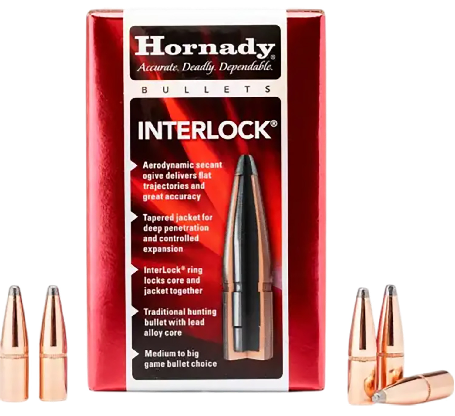 Hornady 3031 InterLock 30 Cal .308 150 gr Spire Point 100 Per Box/ 15 Case