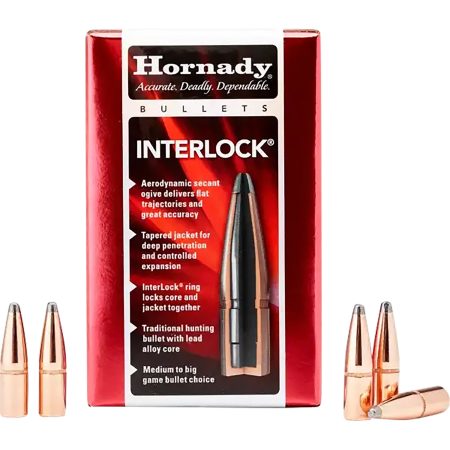 Hornady 3140 InterLock  7.62mm .310 123 gr Soft Point 100 Per Box/ 25 Case