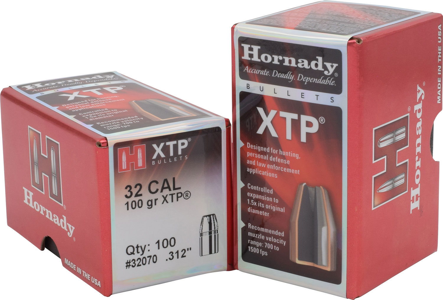 Hornady 32070 XTP 32 Cal .312 100 gr Hollow Point 100 Per Box/ 25 Case