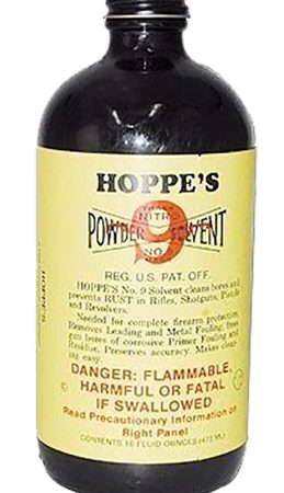 Hoppe's 916 No. 9 Bore Cleaner Removes Carbon Powder & Lead Fouling Child Proof Cap 1 Pint (16 oz.) Bottle 10 Per Pack
