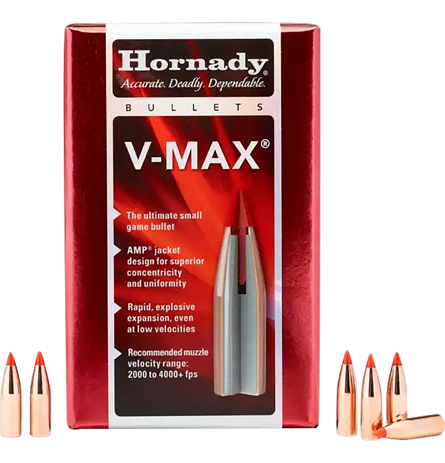 Hornady 22252 V-Max 22 Cal .224 35 gr V Max 100 Per Box/ 40 Case