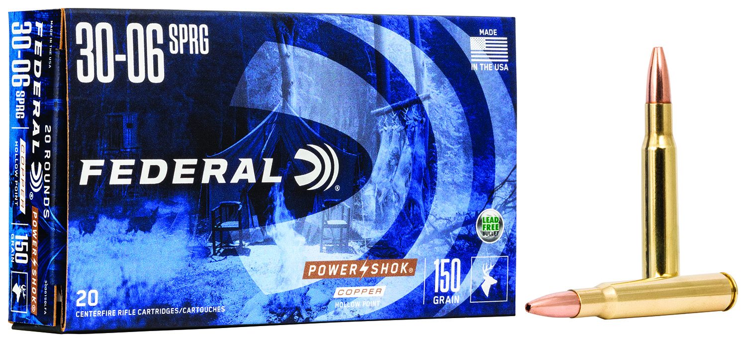 Federal 3006150LFA Power-Shok 30-06Springfield 150gr Copper Hollow Point 20 Per Box/10 Case