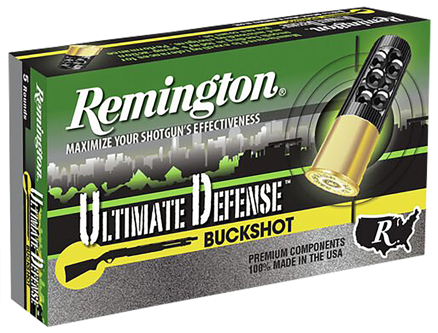 Remington Ammunition 20711 Ultimate Defense Buckshot 12Gauge 2.75" 00Buck Shot 5 Per Box/20 Case