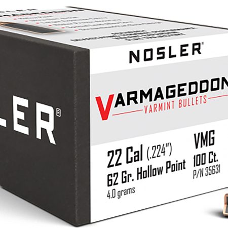 Nosler 35631 Varmageddon 22Cal 62gr Flat Base Hollow Point 100/Box