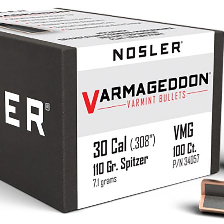 Nosler 34057 Varmageddon  30Cal 110gr Flat Base Tipped 100/Box