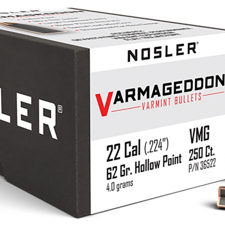 Nosler 36522 Varmageddon 22Cal 62gr Flat Base Hollow Point 250/Box