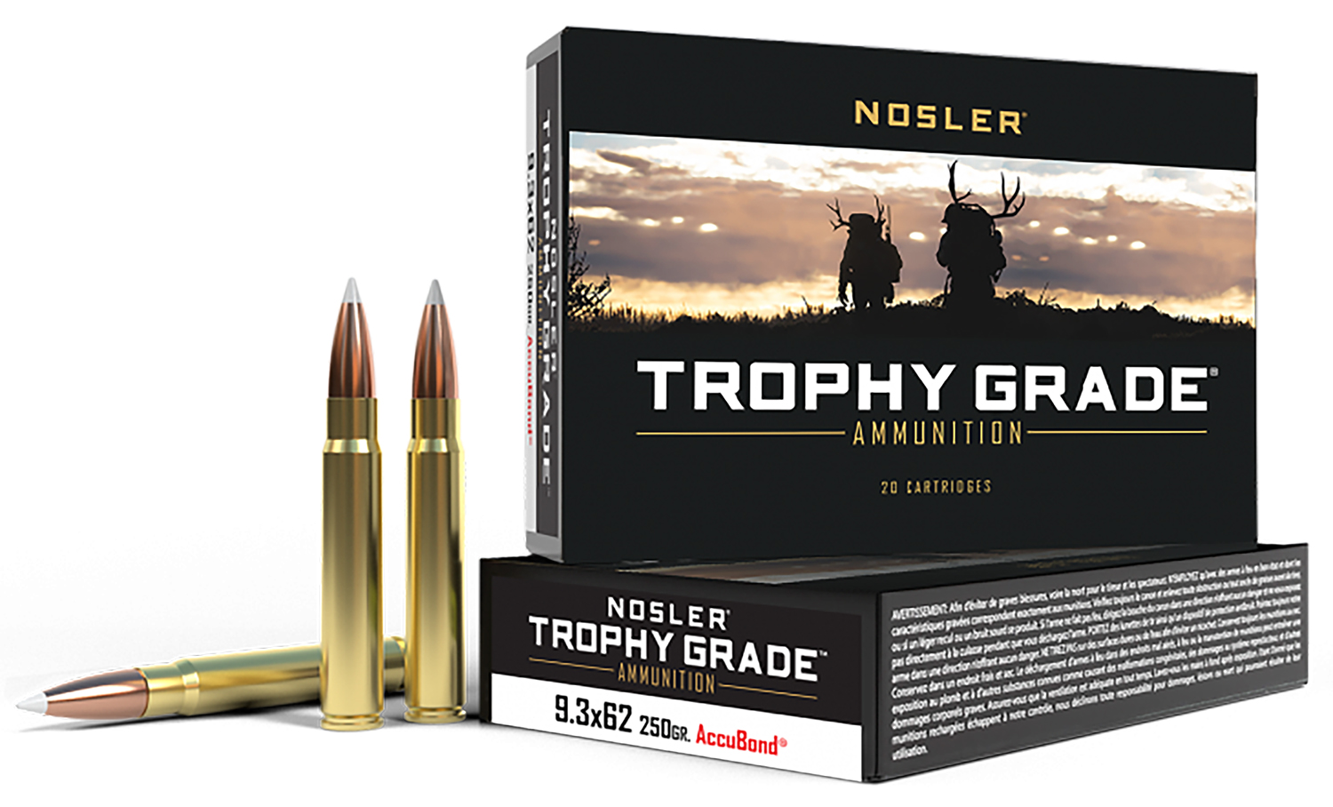 Nosler 48634 Trophy Grade 9.3mmx62Mauser 250gr Nosler AccuBond 20 Per Box/10 Case