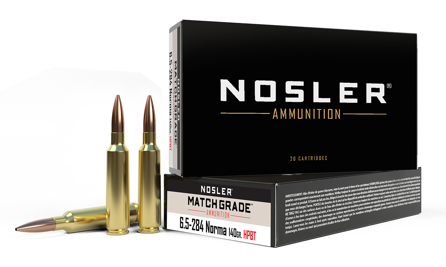 Nosler 44166 Match Grade 6.5x284Norma 140gr Custom Competition Hollow Point Boat Tail 20 Per Box/10 Case