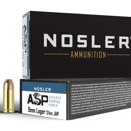 Nosler 51054 Assured Stopping Power Handgun 9mmLuger 124gr Jacketed Hollow Point 50 Per Box/10 Case