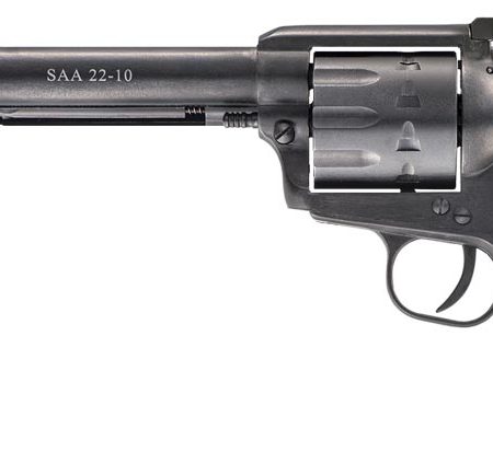 Chiappa Firearms CF340170 SAA 1873  Medium Frame 22 LR 10 Shot, 7.50" Blued Steel Barrel, Blued Steel Frame, Blued Cylinder, Black Plastic Grip, Exposed Hammer
