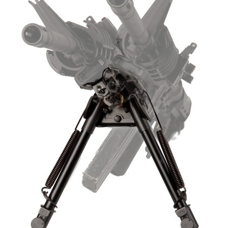 Blackhawk 71BP09BK Sportster Pivot + Traverse Bipod 6"-9"Black Anodized Metal,  Sling Swivel Attached, Rubber Feet