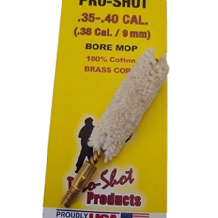 Pro-Shot MP38 Bore Mop  .35 - .40 Cal Pistol #8-32 Thread 100% Cotton Brass Core