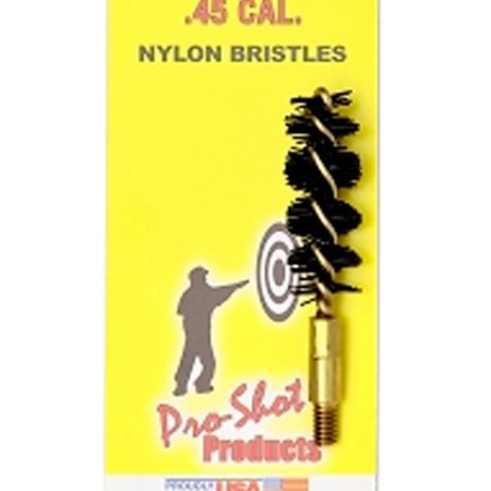 Pro-Shot 45NP Bore Brush  .45 Cal Pistol #8-32 Thread Nylon Bristles Brass Core