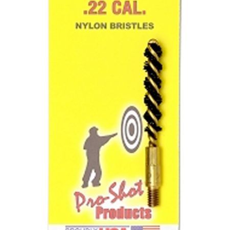 Pro-Shot 22NP Bore Brush .22 Cal Pistol #8-32 Thread Nylon Bristles Brass Core