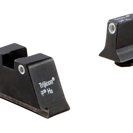 Trijicon 600649 Suppressor/Optic Height Sights  Green/Tritium White Outline Front Sight-Green/Tritium White Outline Rear Sight Glock 17/17L/19 Standard Frame