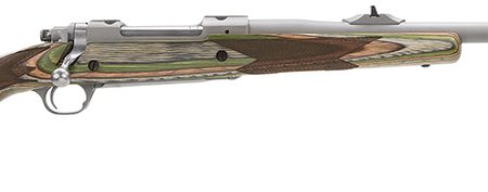 Ruger 47130 Hawkeye Guide Gun 416 Ruger 3+1 20" Matte Stainless Threaded Barrel, Receiver w/Integral Scope Mount, Green Mountain Adj LOP Laminate Stock, Right Hand