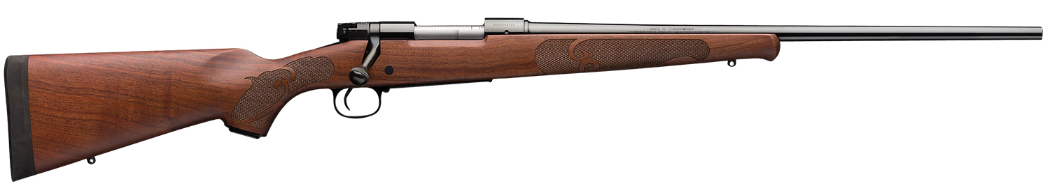 Winchester Guns 535200226 Model 70 Featherweight 270 Win 5+1 Cap 22" Brushed Polish Blued Rec/Barrel Satin Walnut Fixed with Feather Checkering Stock Right Hand with MOA Trigger System (Full Size)