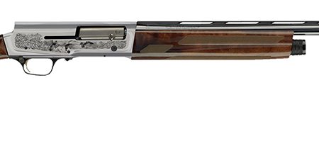 Browning 0118203005 A5 Ultimate 12 Gauge 26" Barrel 3" 4+1, Blued Barrel, Engraved Satin Nickel Finished Receiver, Gloss Oil Grade III Turkish Walnut Stock