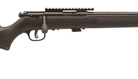 Savage Arms 96699 93R17 FV-SR Full Size 17 HMR 5+1 16.50" Matte Black Heavy Threaded Barrel, Matte Black Picatinny Rail Carbon Steel Receiver, Matte Black Fixed Varmint Synthetic Stock, Right Hand
