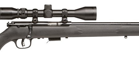 Savage Arms 91806 93 FXP Full Size 22 WMR 5+1 21" Matte Black Sporter Barrel, Matte Black Drilled & Tapped Carbon Steel Receiver, Matte Black Fixed Synthetic Stock, 3-9x40mm Duplex, Right Hand