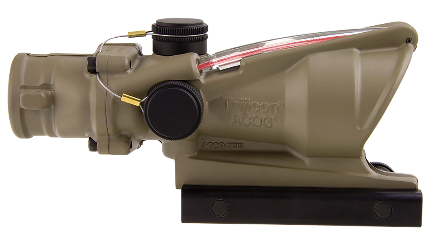 Trijicon 100310 ACOG Flat Dark Earth 4x32mm Illuminated Red Chevron .223/5.56 BDC Reticle