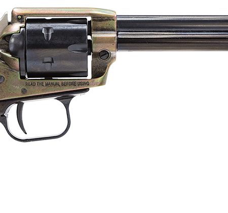 Heritage Mfg RR22CH6 Rough Rider  22 LR 6 Shot, 6.50" Black Oxide Steel Barrel, Simulated Case Hardened Zinc Alloy Frame, Black Oxide Cylinder, Camo Laminate Grip, Manual Safety, Exposed Hammer