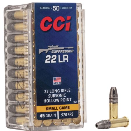 CCI 957 Suppressor Small Game 22LR 45gr Lead Hollow Point 50 Per Box/100 Case