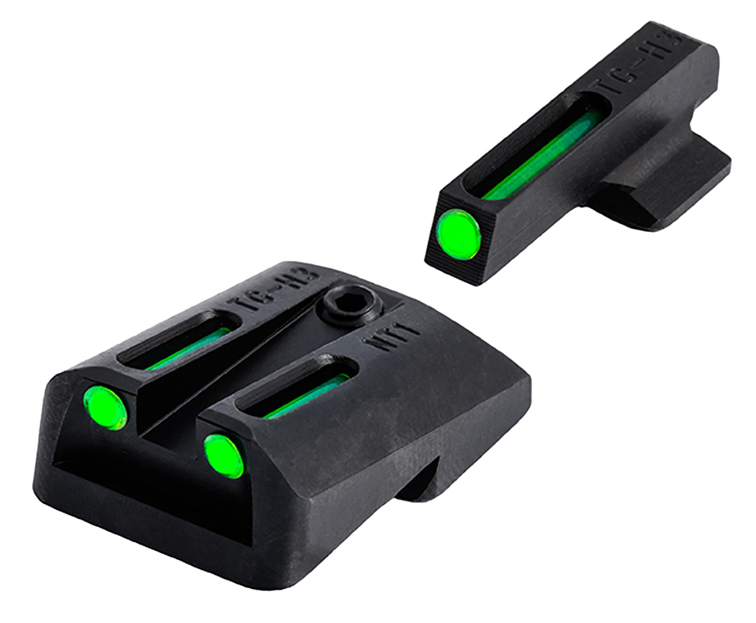 TruGlo TG131NT4 TFO Green/Tritium/Fiber Optic Front Sight-Green/Tritium/Fiber Optic Rear Sight 1911 Officer/Commander