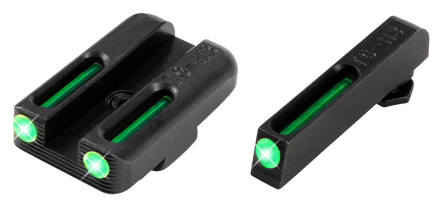 TruGlo TG131GT1A TFO Green/Tritium/Fiber Optic Front Sight-Green/Tritium/Fiber Optic Rear Sight Glock 42/43