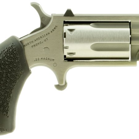 North American Arms PUGDP Pug 22 WMR 5 Shot 1" Stainless Steel Ported Barrel, Stainless Steel Frame, Stainless Cylinder, Black Polymer Grip, Exposed Hammer