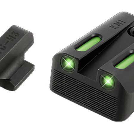 TruGlo TG13KM1A TFX  Black | Green Tritium & Fiber Optic White Outline Front Sight Green Tritium & Fiber Optic Rear Sight