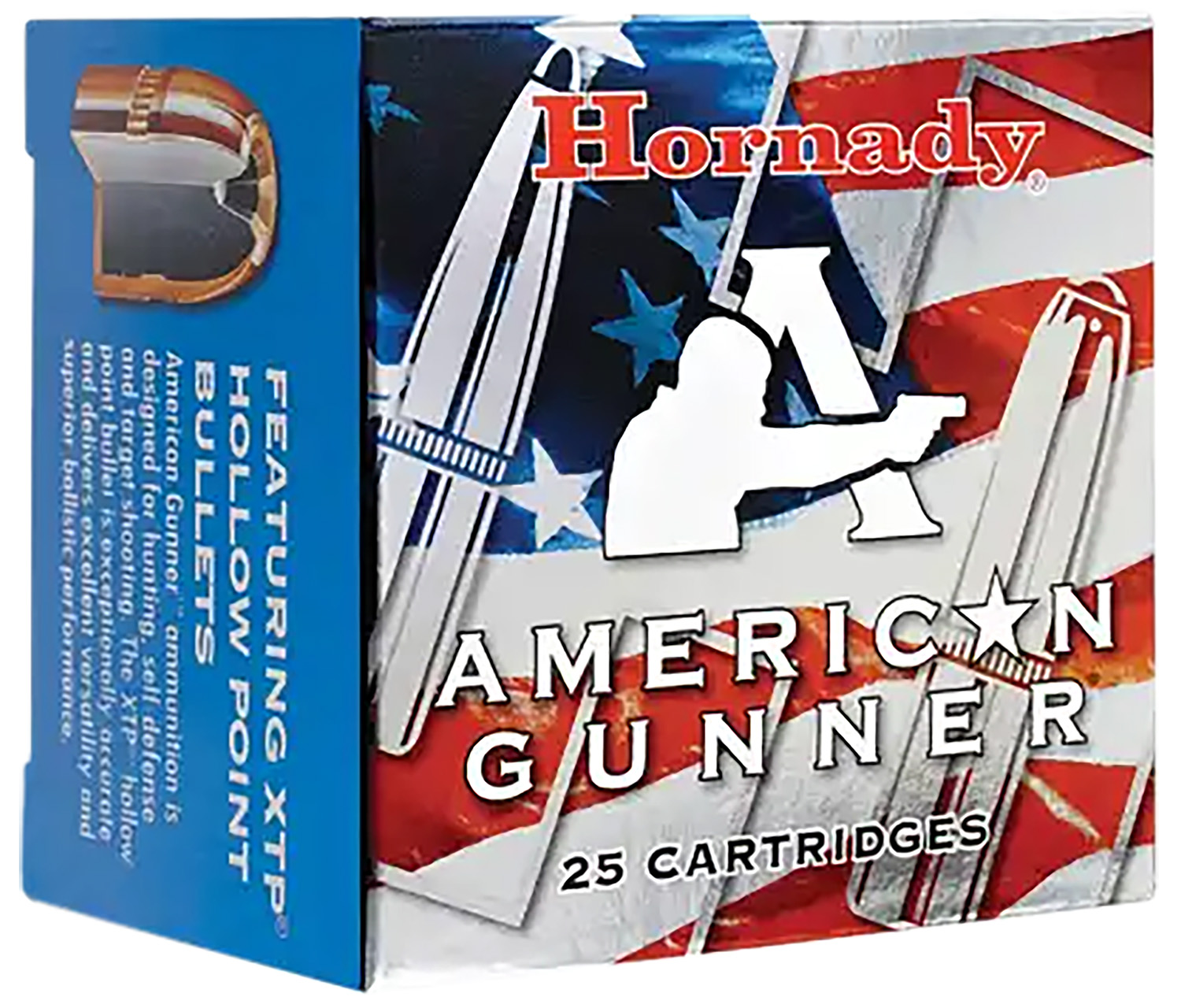 Hornady 90244 American Gunner 9mmLuger 115gr Hornady XTP Hollow Point 25 Per Box/10 Case