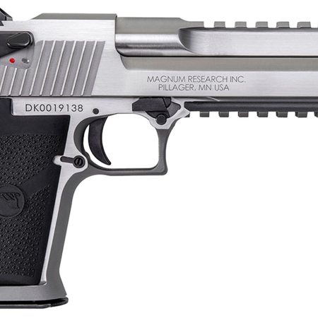 Magnum Research DE50SRMB Desert Eagle Mark XIX 50 AE 6" with Muzzle Brake 7+1 Overall Stainless Steel Black Rubber Grip