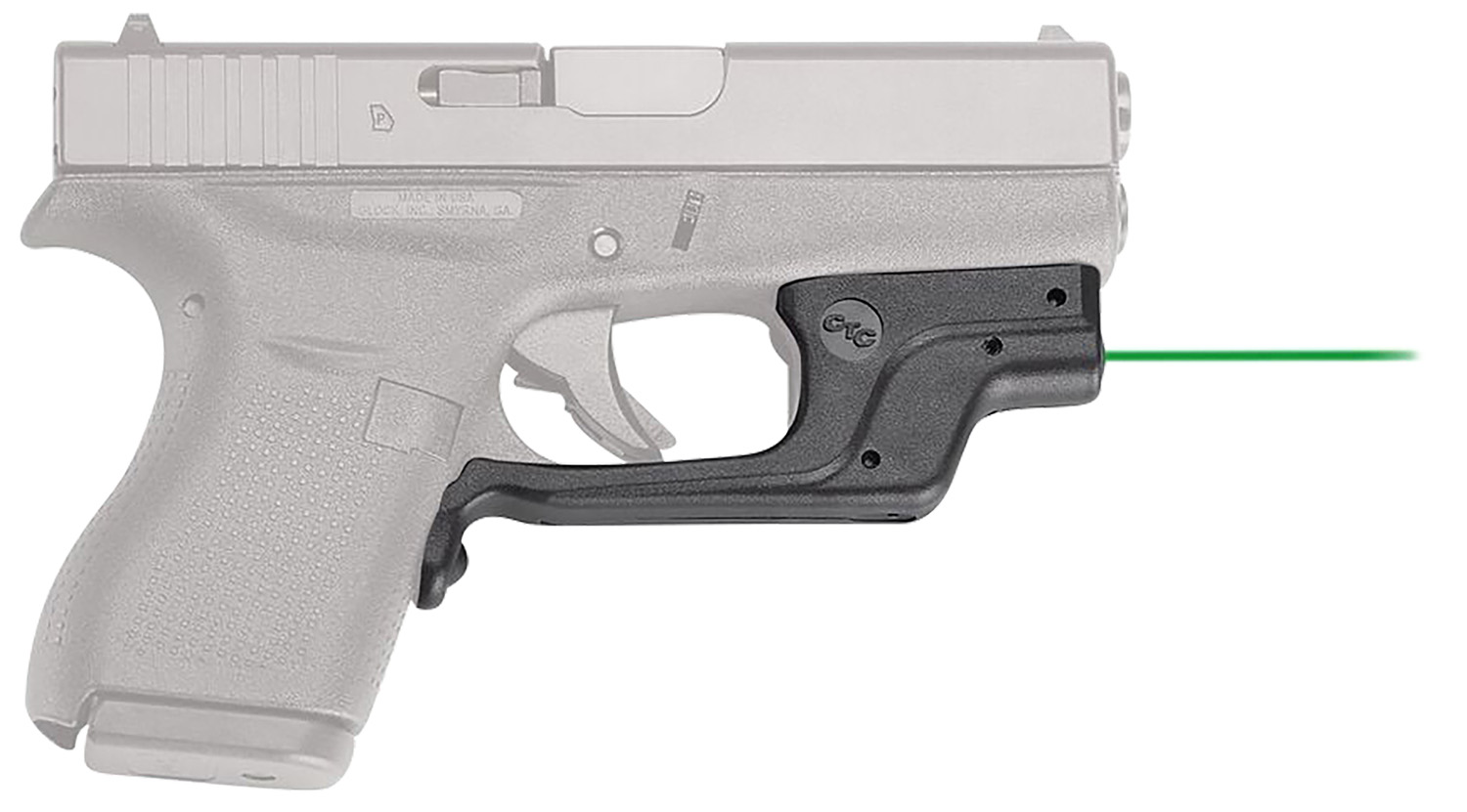 Crimson Trace 0146301 LG-443 Laserguard Compatible w/Glock 42/43, Green Laser Black Polymer
