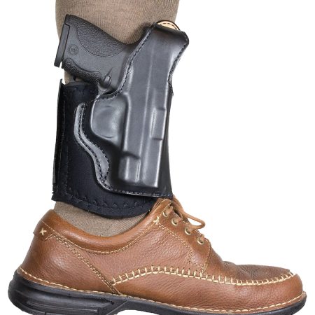 DeSantis Gunhide 014PCX7Z0 Die Hard Rig  Ankle Black Leather/Sheepskin Ankle Fits S&W M&P Shield 9/40 Right Hand