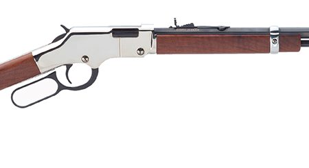 Henry H004SV Golden Boy Silver 17 HMR Caliber with 11+1 Capacity, 20" Blued Barrel, Nickel-Plated Metal Finish & American Walnut Stock Right Hand (Full Size)