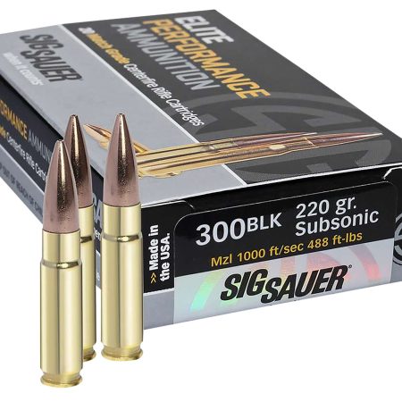 Sig Sauer E300A220 Elite Match Grade  300Blackout 220gr Open Tip Match 20 Per Box/25 Case