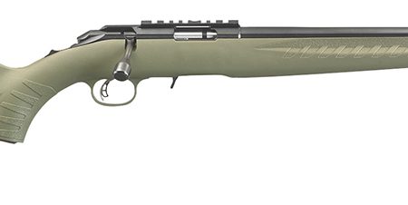 Ruger 8334 American Rimfire Sports South Exclusive Full Size 22 LR 10+1 18" Satin Blued Threaded Barrel & Alloy Steel Receiver w/Scope Rail, Green Fixed Synthetic Stock, Right Hand
