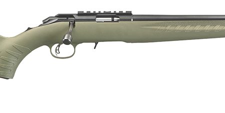 Ruger 8335 American Rimfire Sports South Exclusive Full Size 22 WMR 9+1 18" Satin Blued Threaded Barrel & Alloy Steel Receiver w/Scope Rail, Green Fixed Synthetic Stock, Right Hand