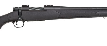 Mossberg 27838 Patriot  Full Size 243 Win 5+1 22" Matte Blued Fluted Barrel, Drilled & Tapped Matte Blued Stainless Steel Receiver, Black Fixed Synthetic Stock, Right Hand