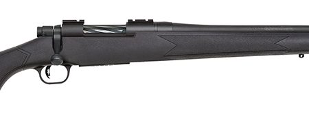 Mossberg 27851 Patriot  Full Size 7mm-08 Rem 4+1 22" Matte Blued Fluted Barrel, Drilled & Tapped Matte Blued Stainless Steel Receiver, Black Fixed Synthetic Stock, Right Hand
