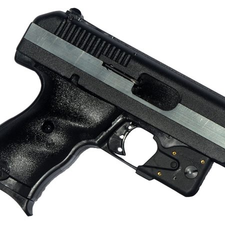 Hi-Point CF380LLTGM CF  380 ACP Caliber with 3.50" Barrel, 8+1 Capacity, Black Finish Frame, Serrated Black Steel Chrome Line Slide & Polymer Grip, LaserLyte Laser