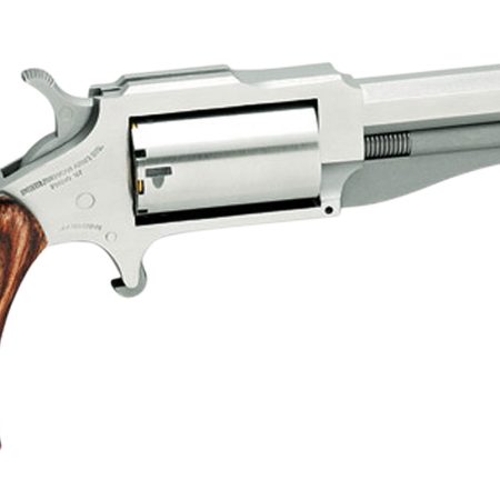 North American Arms 18603 1860 The Earl Small Frame 22 WMR 5 Shot 3" Stainless Steel Barrel, Frame & Cylinder, Rosewood Boot Grip, Exposed Hammer