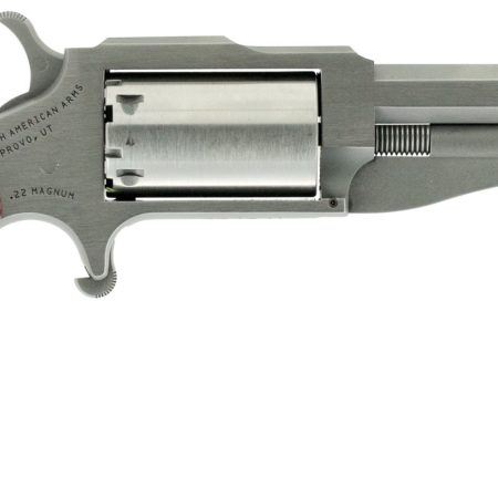 North American Arms 18603C 1860 The Earl 22 LR/22 WMR 5 Shot 3" Stainless Steel Barrel, Frame & Cylinder, Rosewood Boot Grip, Exposed Hammer