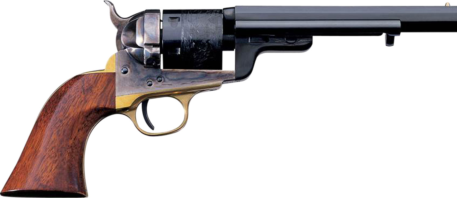 Taylors & Company 550733 C. Mason Navy Uberti 38 Special 6 Shot 5.50" Blued Octagon Barrel, Blued Engraved Cylinder, Color Case Hardened Steel Frame, Walnut Navy Style Grip, Exposed Hammer