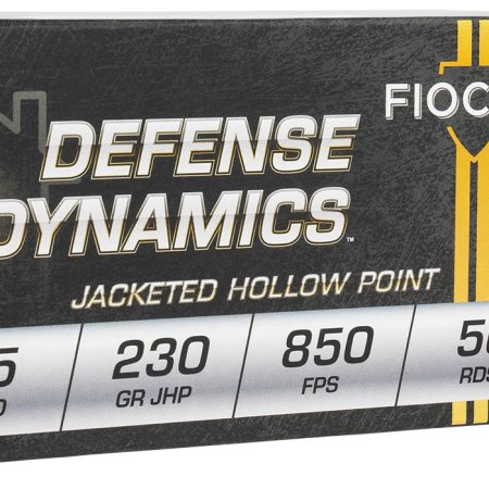 Fiocchi 45T500 Defense Dynamics 45ACP 230gr Jacketed Hollow Point 50 Per Box/10 Case